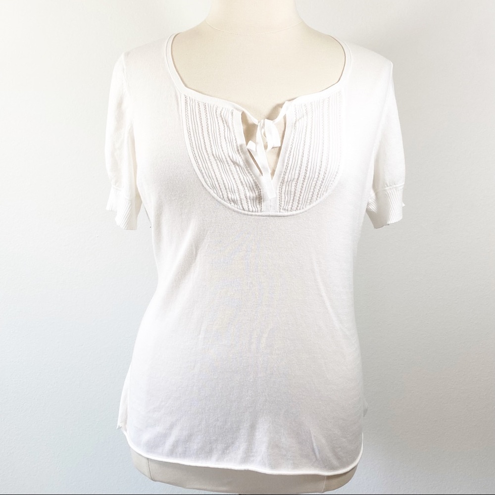 Forth & Towne White Short Sleeve Sweater XXL